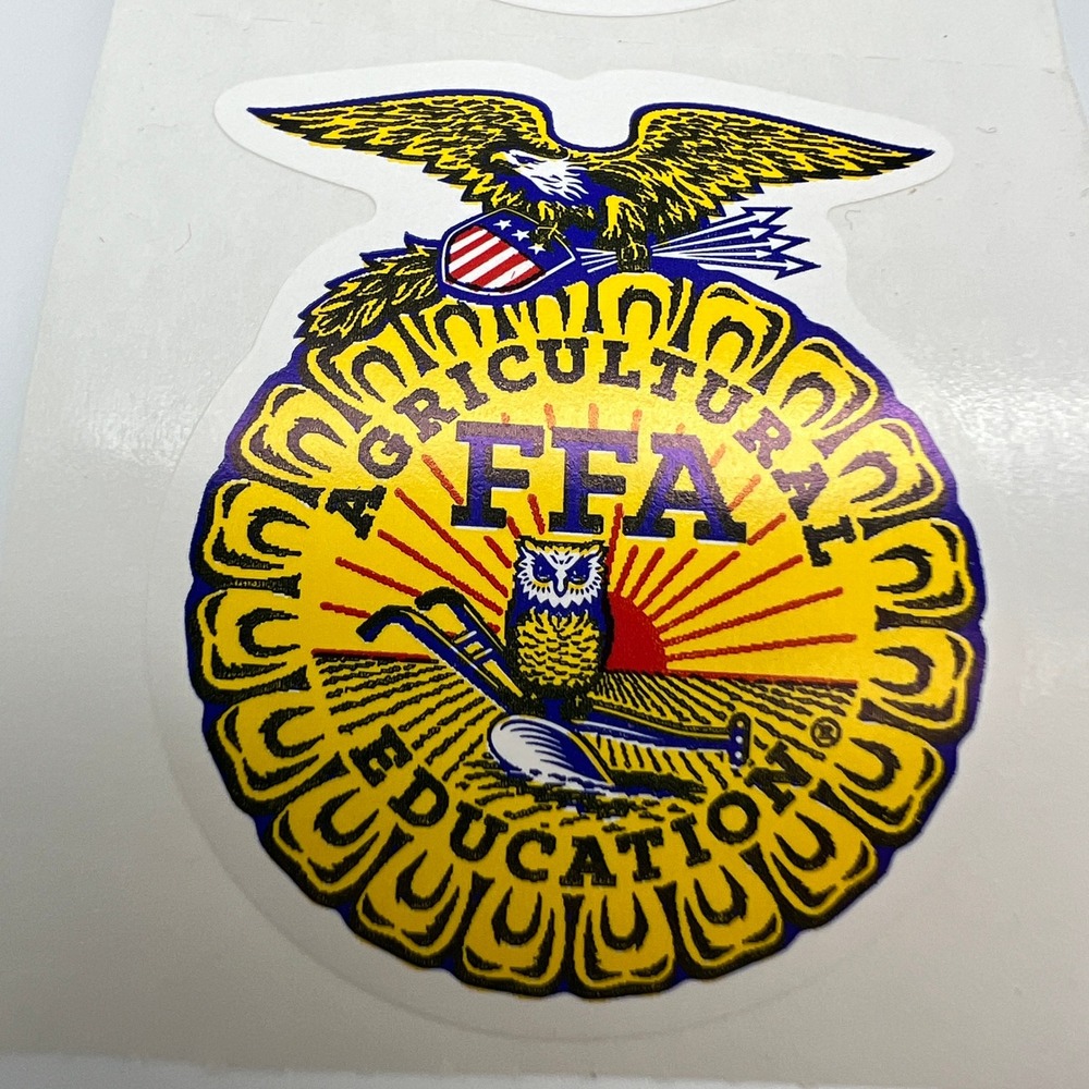 Vtg FFA Stickers Roll Agricultural Education Emblem Decals 90s 1.5in 10ct